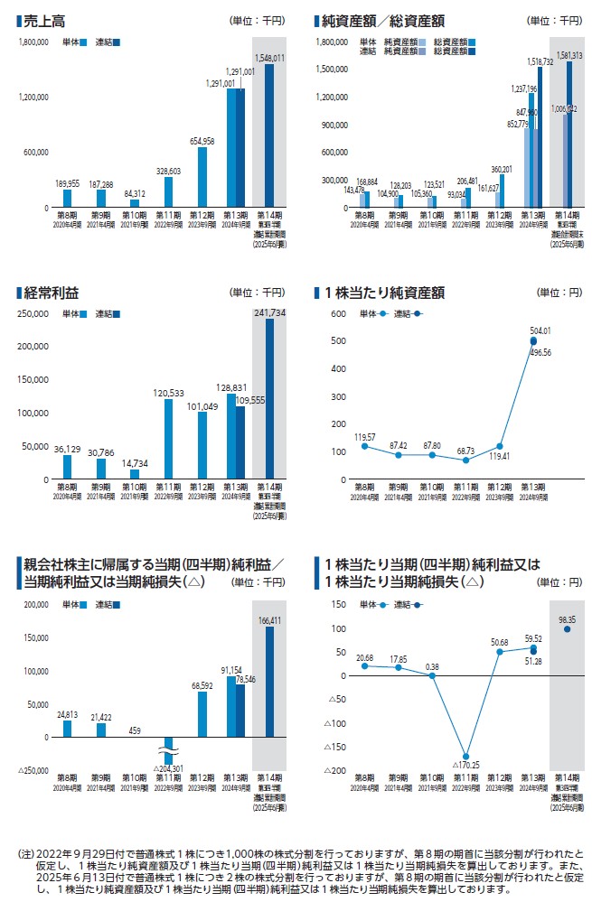 辻・本郷ＩＴコンサルティングの経営指標グラフ